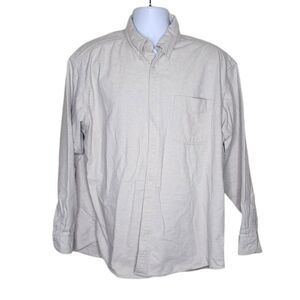 Vintage Woolrich Long Sleeve Flannel Button Up Shirt Mens Size XL Off White Oatm